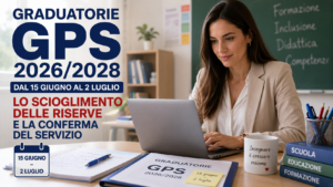 Scopri di più sull'articolo GRADUATORIE GPS 2026/2028: DAL 15 GIUGNO AL 2 LUGLIO LO SCIOGLIMENTO DELLE RISERVE E LA CONFERMA DEL SERVIZIO