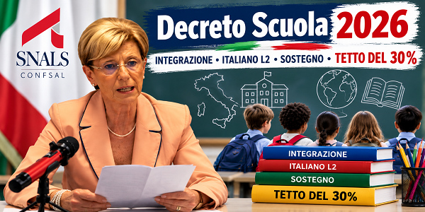 Al momento stai visualizzando DECRETO SCUOLA, TETTO DEL 30% E INTEGRAZIONE: PER LO SNALS SERVONO ORGANICI, MEDIATORI, FORMAZIONE E RISORSE CERTE