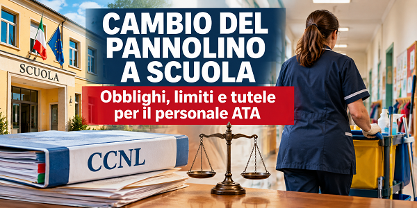 Al momento stai visualizzando CAMBIO DEL PANNOLINO A SCUOLA: OBBLIGO CONTRATTUALE O ATTIVITÀ SPECIALISTICA? COSA DICE DAVVERO LA NORMATIVA E QUALI TUTELE SERVONO AI COLLABORATORI SCOLASTICI